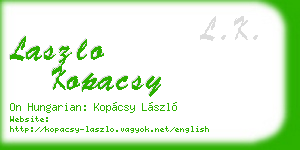 laszlo kopacsy business card