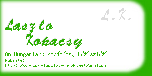 laszlo kopacsy business card